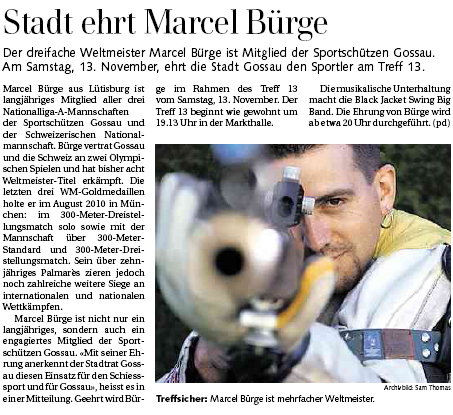 Stadt ehrt Marcel Bürge